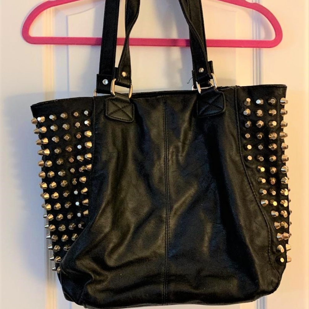 black purse with studs